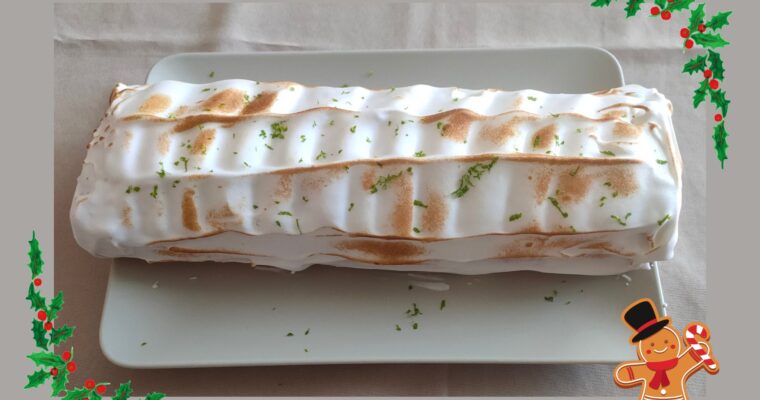 Bûche citron meringuée sans gluten et sans lactose
