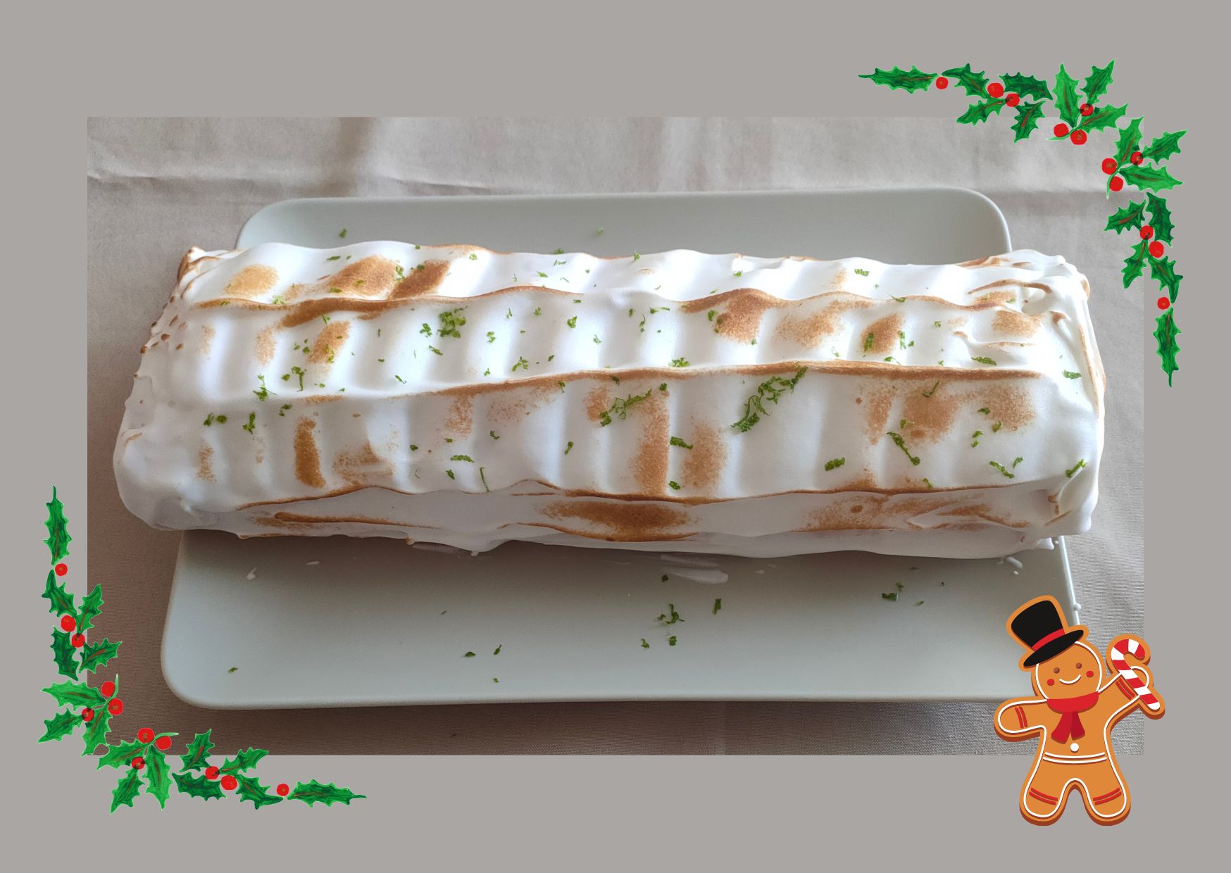 Bûche citron meringuée sans gluten et sans lactose