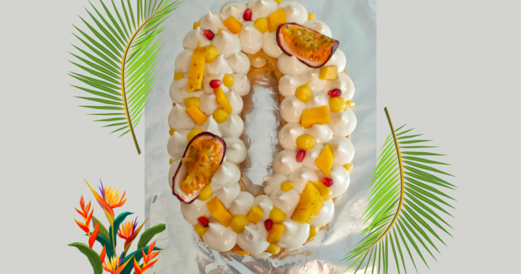 Number cake aux fruits exotiques