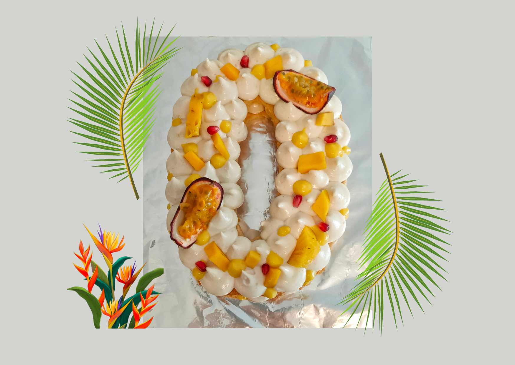 Number cake aux fruits exotiques